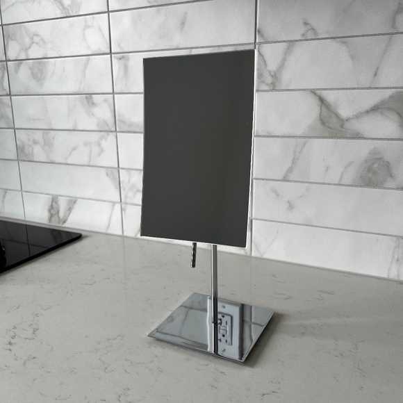 JERDON Rectangular Tabletop Makeup Mirror - 3X Magnification - Picture 1 of 5